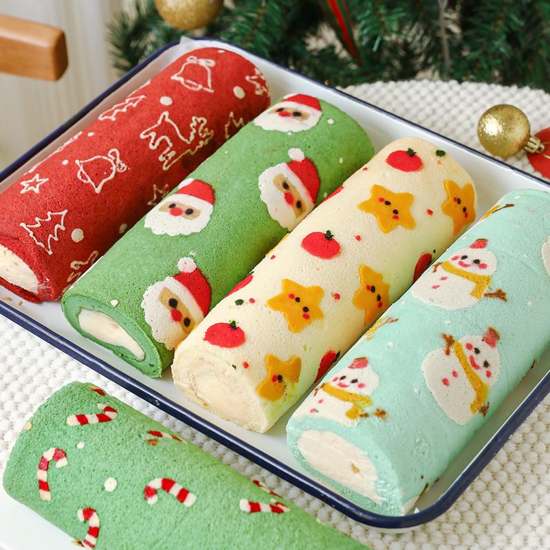 Cuộn Giấy Vẽ Họa Tiết Động Vật / Dâu Tây / cherry Trang Trí Bánh Kem Giáng Sinh