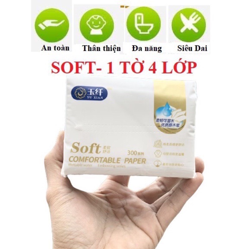 Hope New.Store-Khautrang&Giay Thùng Giấy Ăn 36 Gói Soft YU XIAN Cao Cấp 4 Lớp Siêu Dai, An Toàn Cho Da