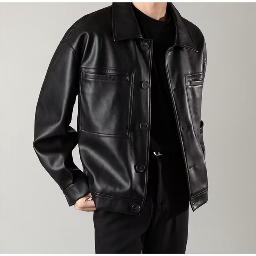 Áo Khoác Da Phong Cách Hàn Quốc Thời Trang Xuân Thu 2023 Cho Nam