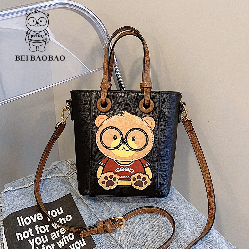 Piton Bear Túi Tote Đeo Chéo & Túi Xô Cầm Tay Phong Cách Thời Trang Nữ
