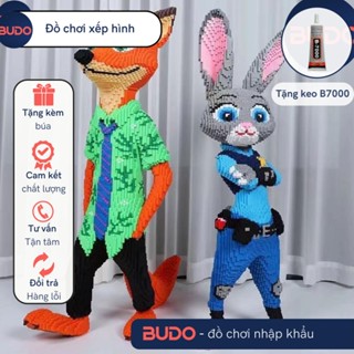 Đồ Chơi Lắp Ráp Mô Hình Zootopia Thỏ Judy and Cáo Nick Cỡ Lớn 115cm, Thỏ ZOOTOPIA, Cáo ZOOTOPIA 1m