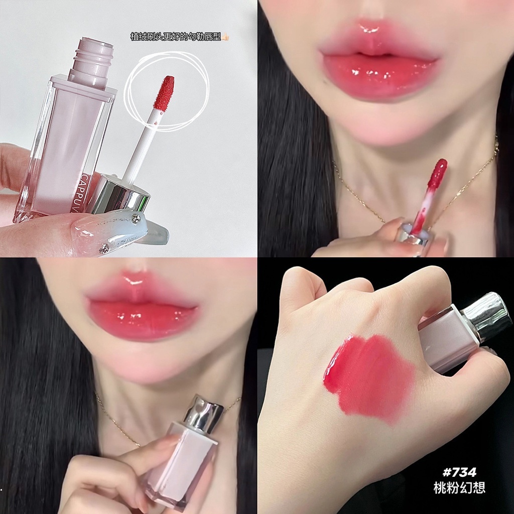 Son Bóng Dưỡng Ẩm Lâu Trôi Thiết Kế Vỏ Son Hình Vỏ Sò Màu Xanh Dương / Hồng Hiệu Ứng Gương Hiệ