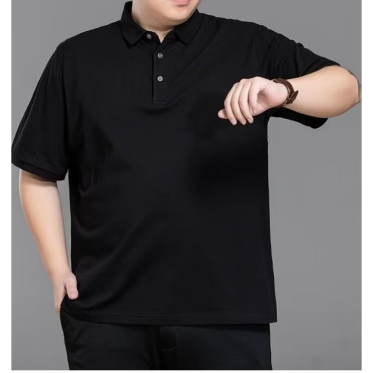 Áo polo plus size m-8xl Tay Ngắn Màu Trơn Đơn Giản Cho Nam