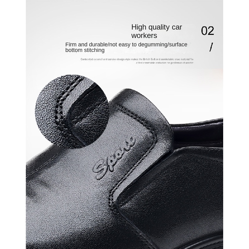 Giày Lười Da Thoáng Khí Thời Trang Cho Đàn Ông Trung Niên