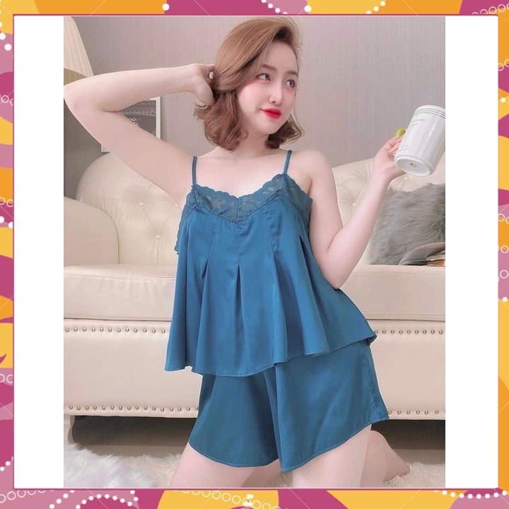 đồ ngủ nữ 2 dây quần đùi hở lưng, Đồ Ngủ 2 Dây Dễ Thương - CN32