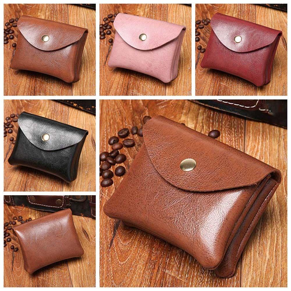 Harriett Ví Ngắn Bằng Da pu Hai Lớp Màu Trơn Chống Thấm Nước Có Khóa Kéo Thời Trang Phong Cách Hàn Quốc Cho Nam / Nữ