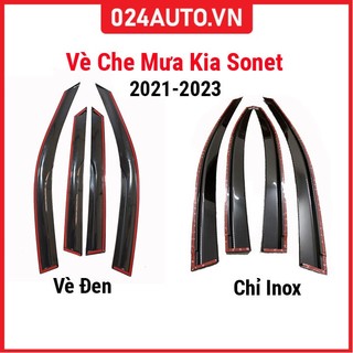 Vè che mưa cho xe ô tô Sonet 2021-2023 vè đen/ chỉ inox bảo vệ trang trí xe