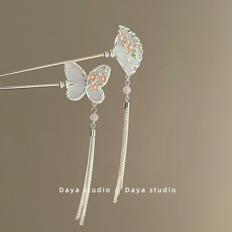 Trâm Cài Tóc Kim Loại Hình Bướm Phong Cách Trung Hoa Cổ Điển Mới