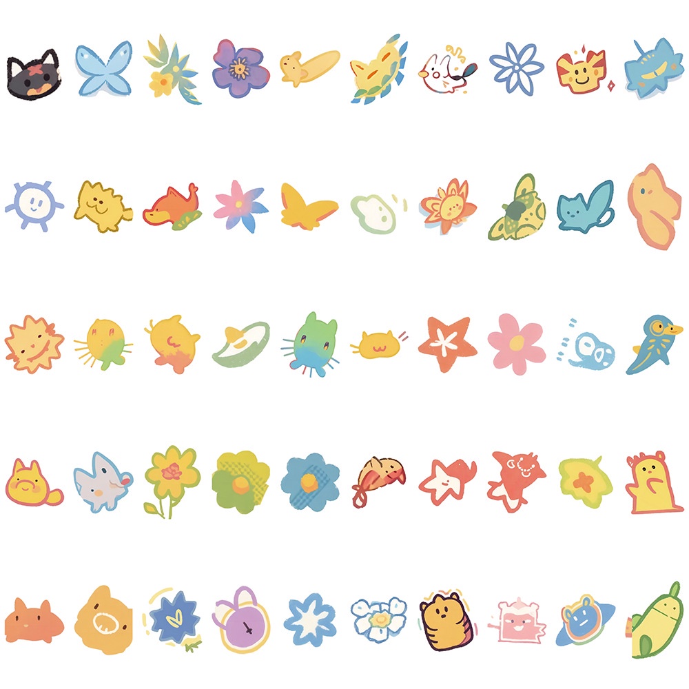 Bộ 100 Nhãn Dán Hoạt Hình graffiti Nhiều Màu Chống Nước Trang Trí Nón Bảo Hiểm Xe Đạp