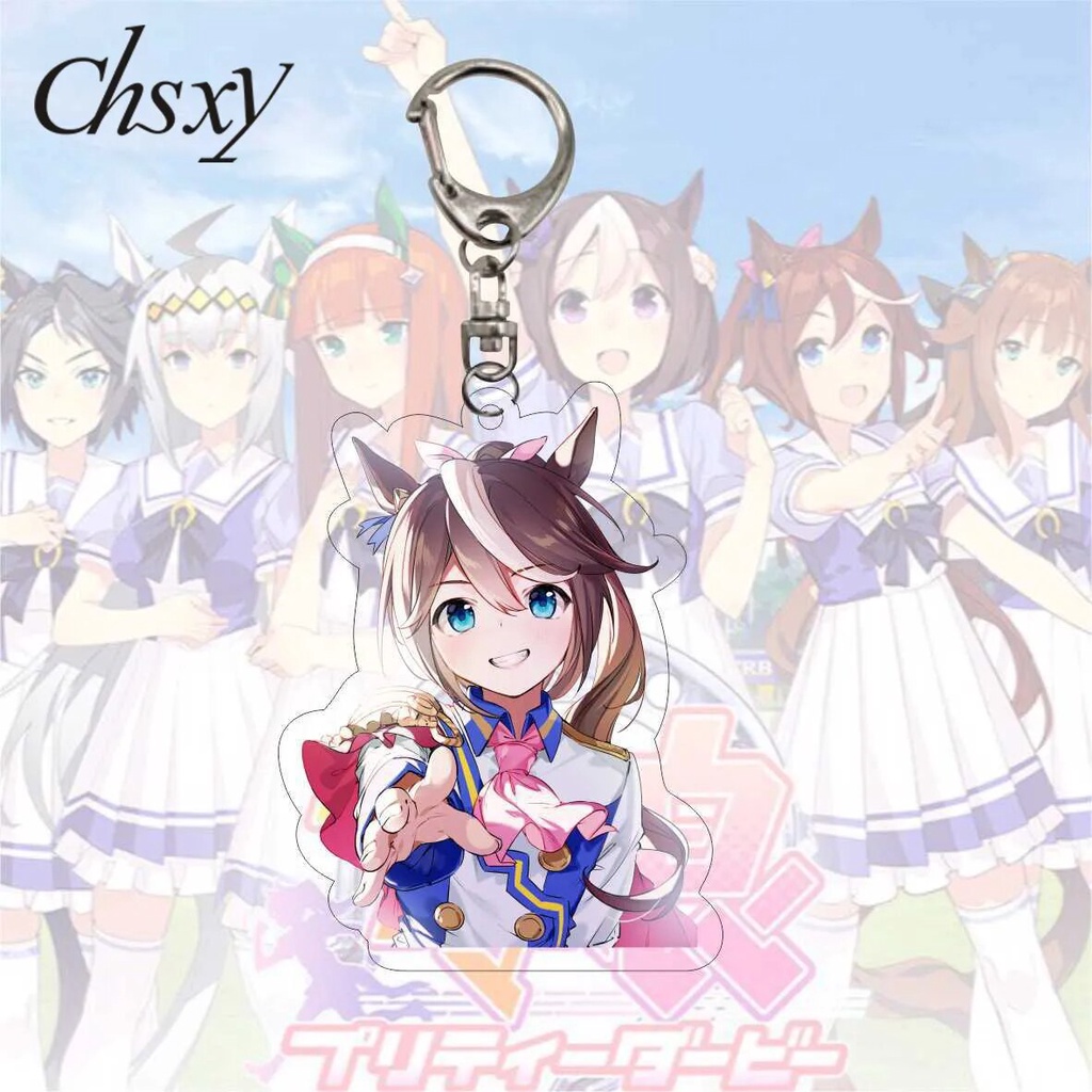 Móc khóa Anime Acrylic Game Uma Musume Pretty Derby Silence Suzuka Special Week Phụ kiện trang trí túi xách Balo