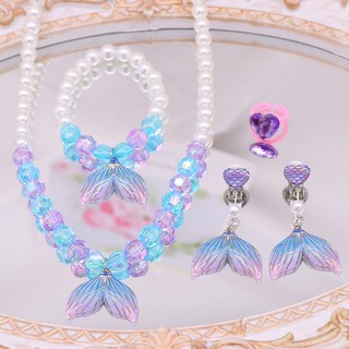 Set 5 mặt vòng cổ hoạt hình nàng tiên cá cho bé gái