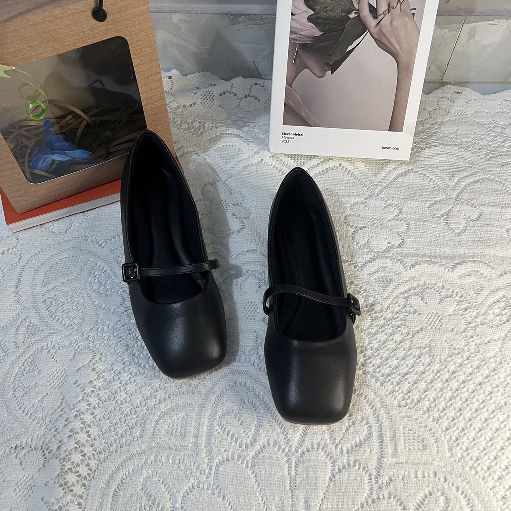 Giày búp bê bigsize tiểu thư mũi vuông vá mũi bệt size 40-44