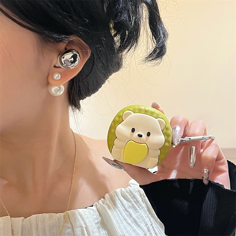 Vỏ Bảo Vệ Hộp Sạc Tai Nghe bluetooth Không Dây samsung galaxy buds-2-Lilive-pro Hình Gấu 3d Bằng silicone Mềm