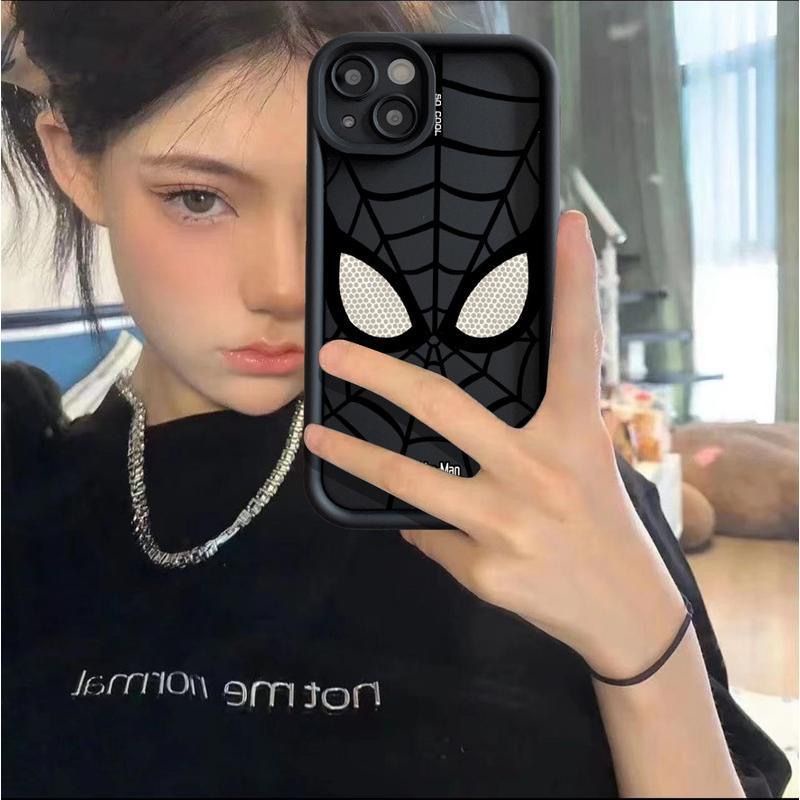 Ôp Điện Thoại Silicon Dẻo Họa Tiết Mặt Nạ Spiderman Cho iphone 15 11 14 pro max 13 12 mini xs x xr 6s 7 8 plus se 2020 Vỏ
