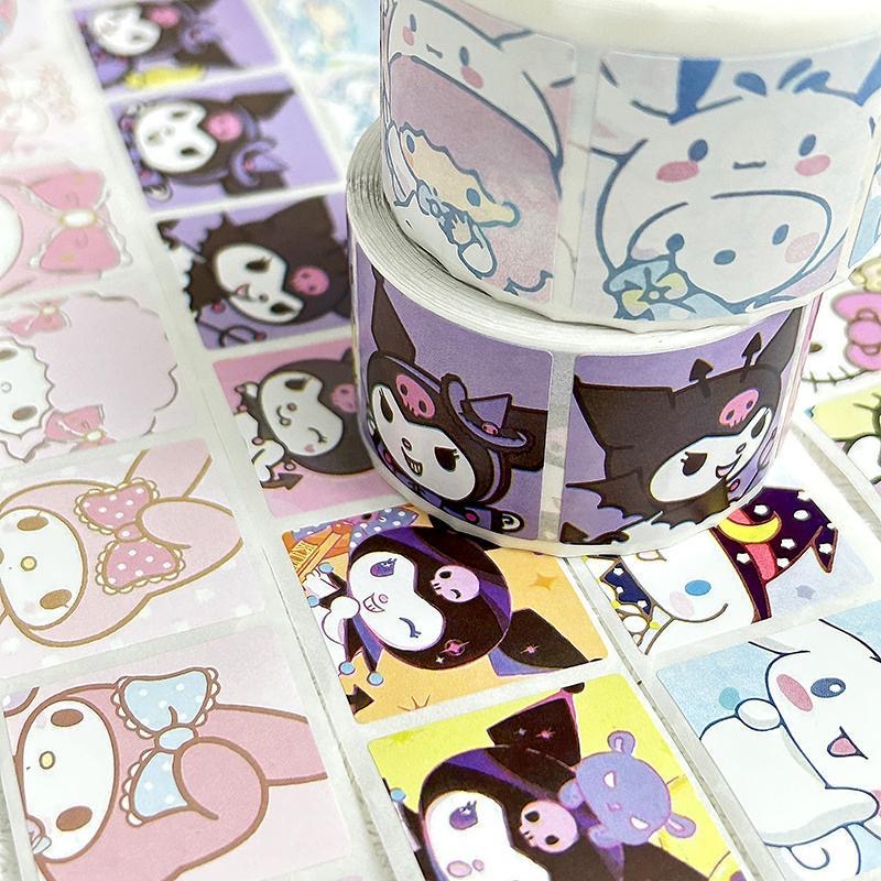 SANRIO Cuộn 200 Miếng Dán Họa Tiết Hoạt Hình kuromi kawaii Trang Trí laptop diy