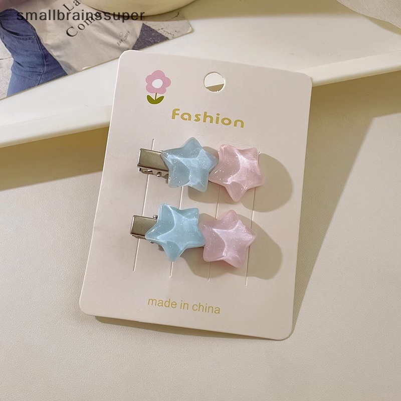 Smallbrainssuper Kẹp Tóc Hình Ngôi Sao / Đám Mây / Gấu / Thỏ / Gấu Hoạt Hình Dễ Thương Thời Trang Mùa Hè Cho Bé Gái sbs
