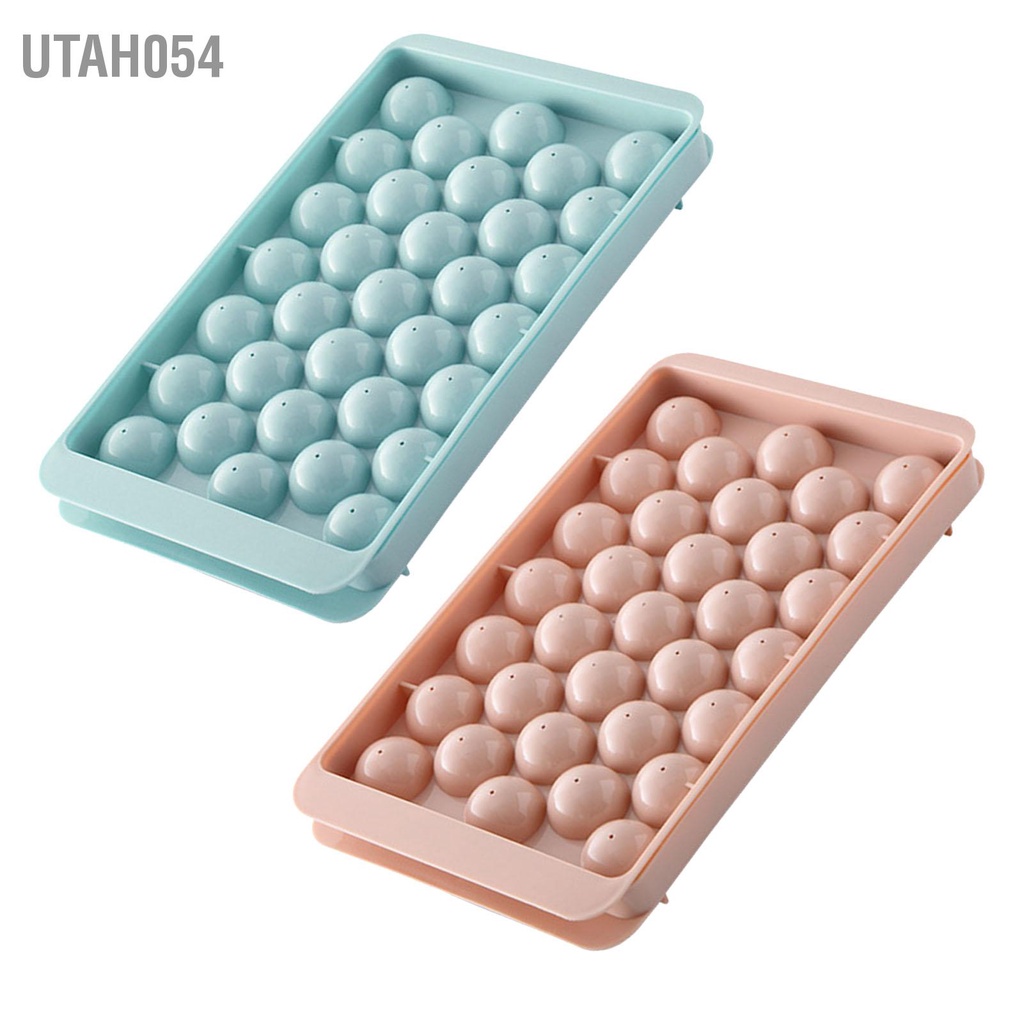 Utah054 Khay làm đá viên 33 lưới Dễ dàng tháo khuôn linh hoạt có nắp cho tủ đông cocktail