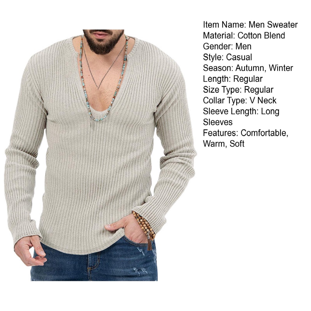 Kết quả là kết quả của kết quả chấm dứt| Áo sweater cotton Pha Cổ Chữ v Dáng Ôm Ấm Áp Thời Trang Thu Đông Cho Nam