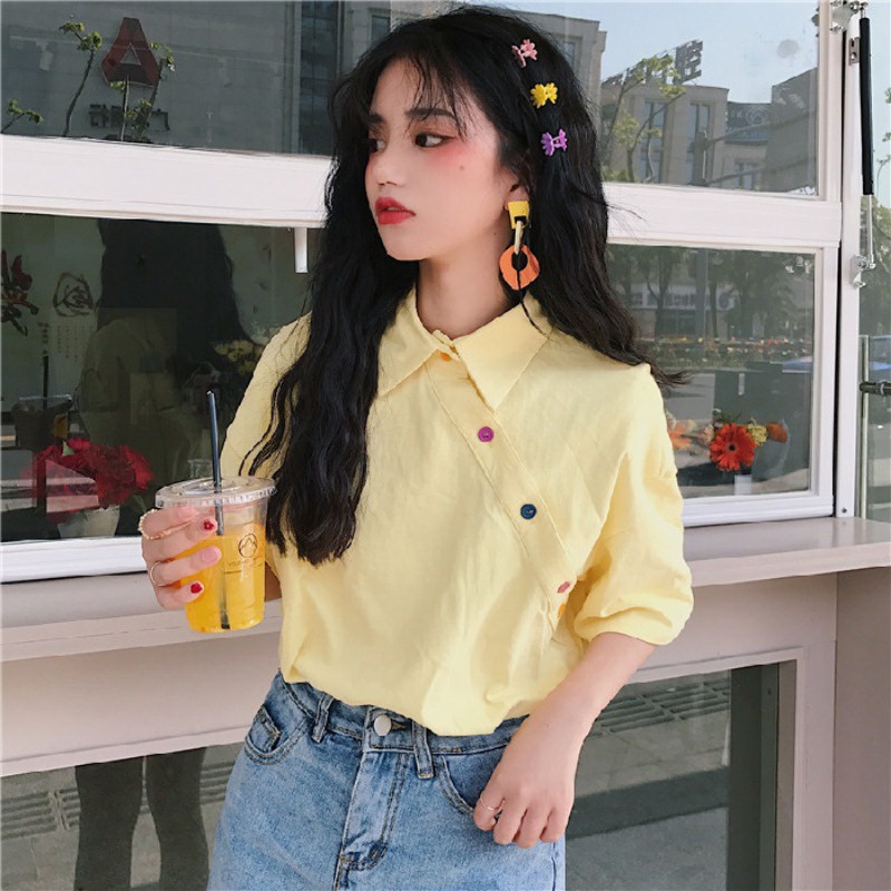 Áo Thun Tay Ngắn Màu Trơn Kiểu Dáng Đơn Giản Cho Nữ