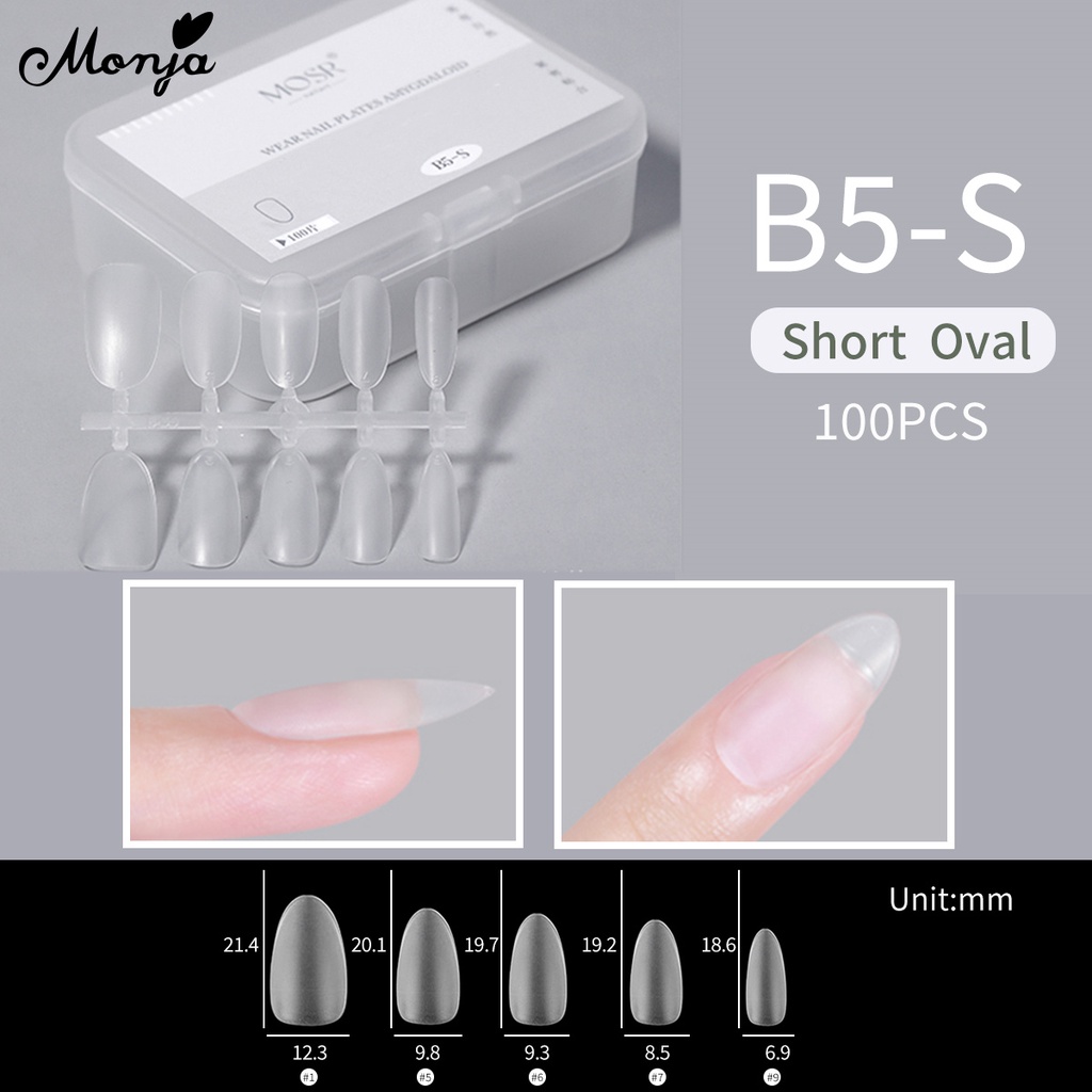Muja Bộ 100 Móng Tay Giả Mờ Hình Vuông / Hạt Nhân Tạo Che Phủ Toàn Diện