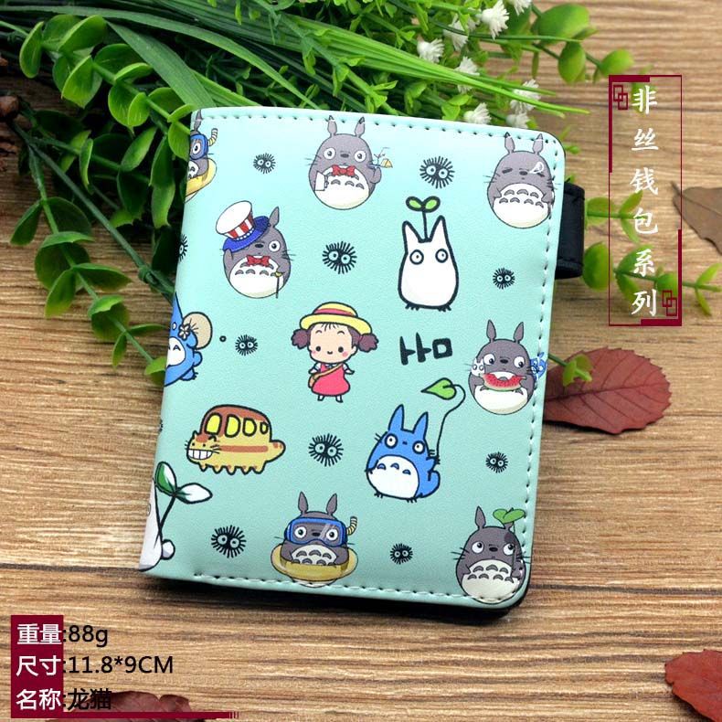Ví Da pu Dáng Ngắn Có Khóa Kéo In Hình totoro Dễ Thương