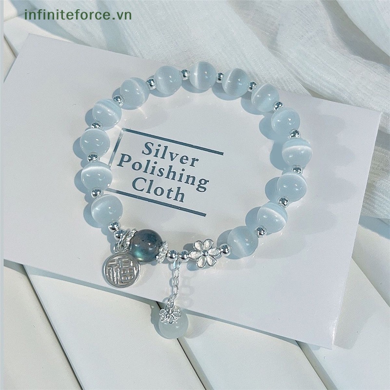 Vòng Tay Chuỗi Hạt Đá opal Nhân Tạo Co Giãn Thời Trang Cho Nữ