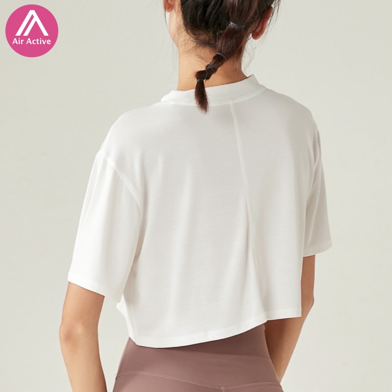 Air active Áo croptop thể thao tay ngắn nhanh khô thời trang Gym Yoga