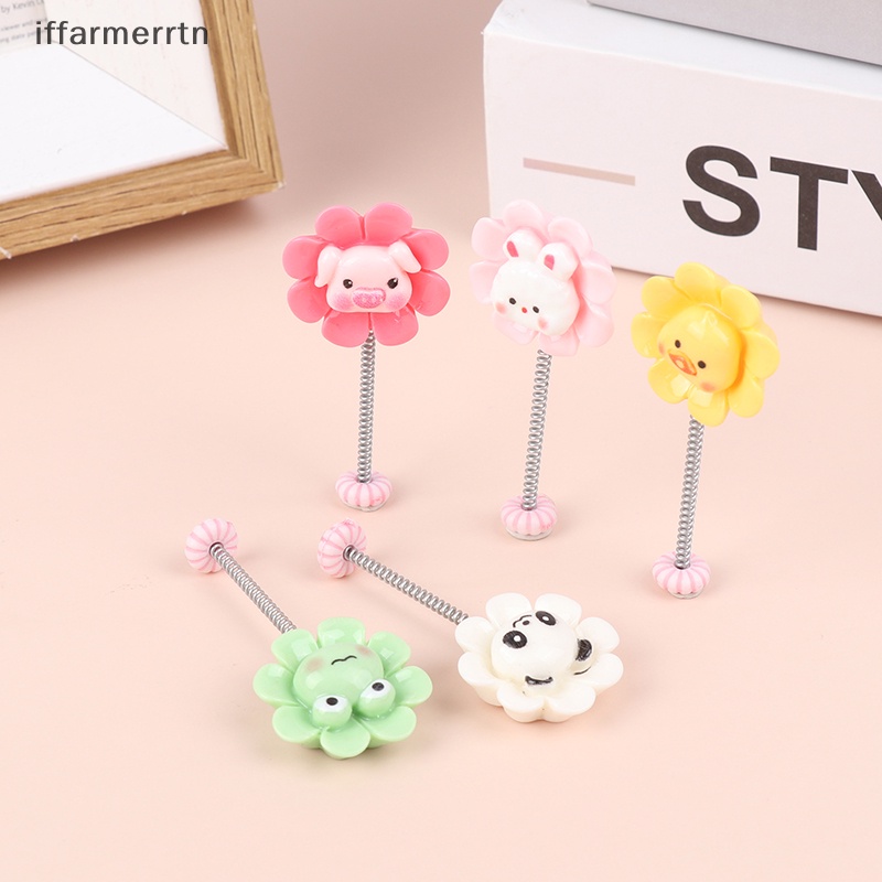 Iff Bộ 5 Bông Hoa Hoạt Hình Lắc Lò Xo Trang Trí Bảng Điều Khiển Xe Hơi Vui Nhộn