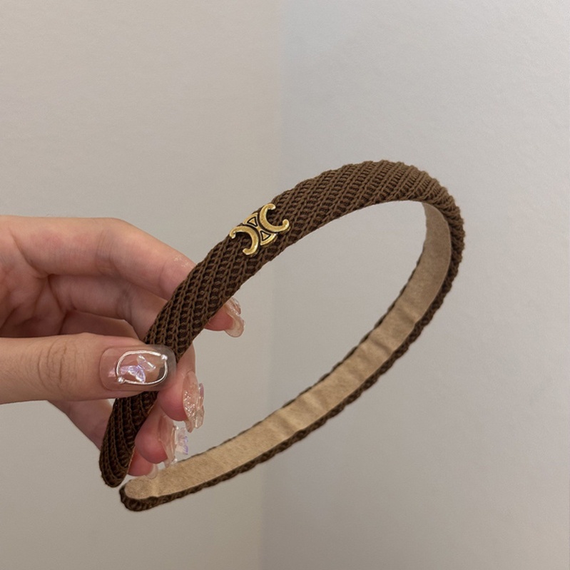 Băng Đô Cài Tóc Vải Lanh Màu Trắng Đen Thời Trang Đơn Giản