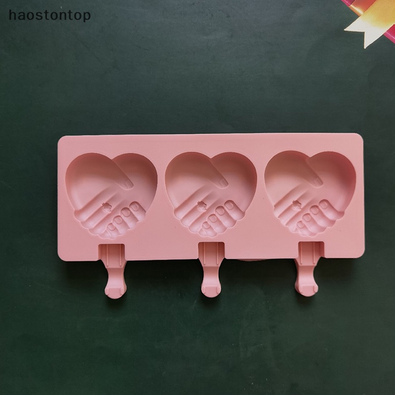 Khuôn Silicon Làm Kem / Sô Cô La / Bánh Kẹo Hình Trái Tim Lắc Tay 3 Ngăn vn