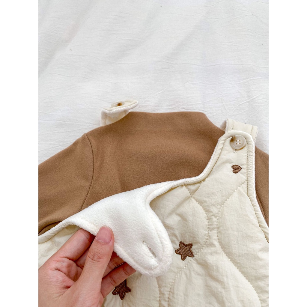 Bộ Áo Liền Quần Có Mũ Trùm Dày Dặn Siêu Dễ Thương Giữ Ấm Mùa Đông Cho Bé Sơ Sinh