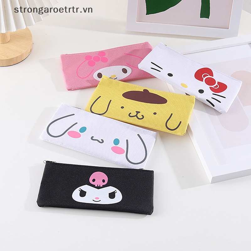 Bóp Viết Vải canvas In Hình kuromi cinnamoroll Dễ Thương
