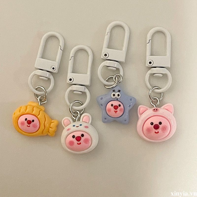🌺🌺Loopy girl heart mặt dây chuyền phim hoạt hình búp bê nhỏ dễ thương cá nhỏ cặp đôi túi đi học trang trí chìa khóa treo trang trí