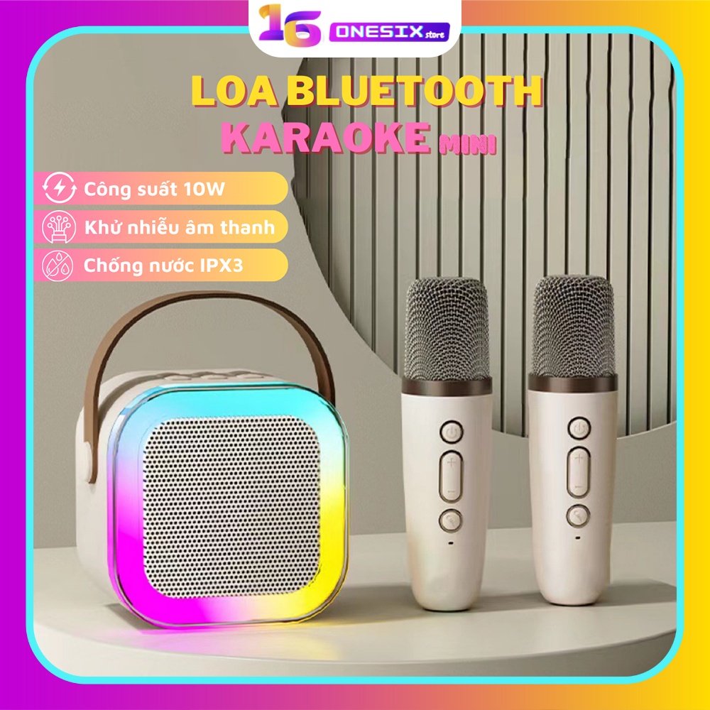 Loa Bluetooth Karaoke Mini KINYO K12 kèm mic không dây công suất 10W