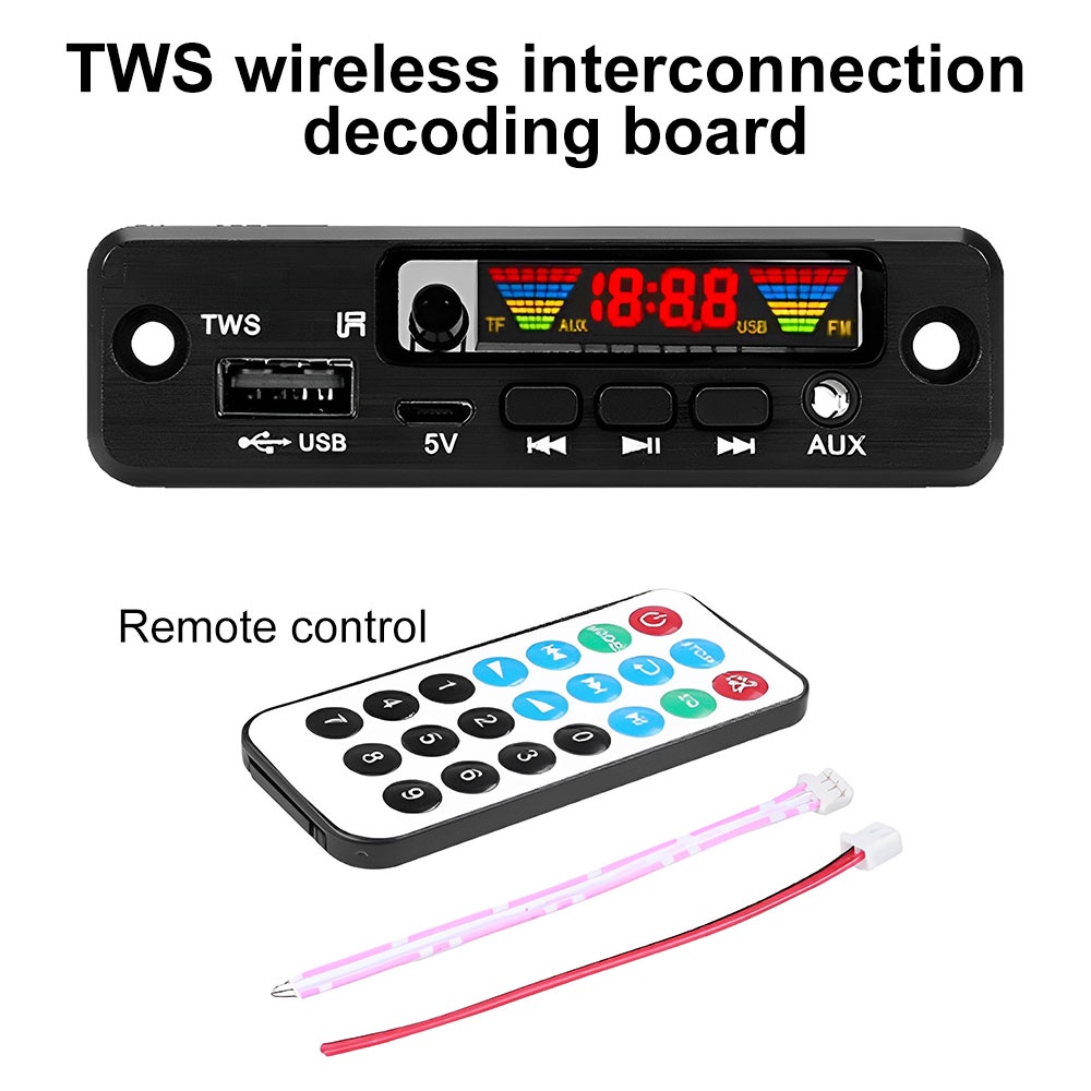 DIYMORE Bảng Mạch Giải Mã Âm Thanh mp3 bluetooth 5.0 Hỗ Trợ aux fm usb