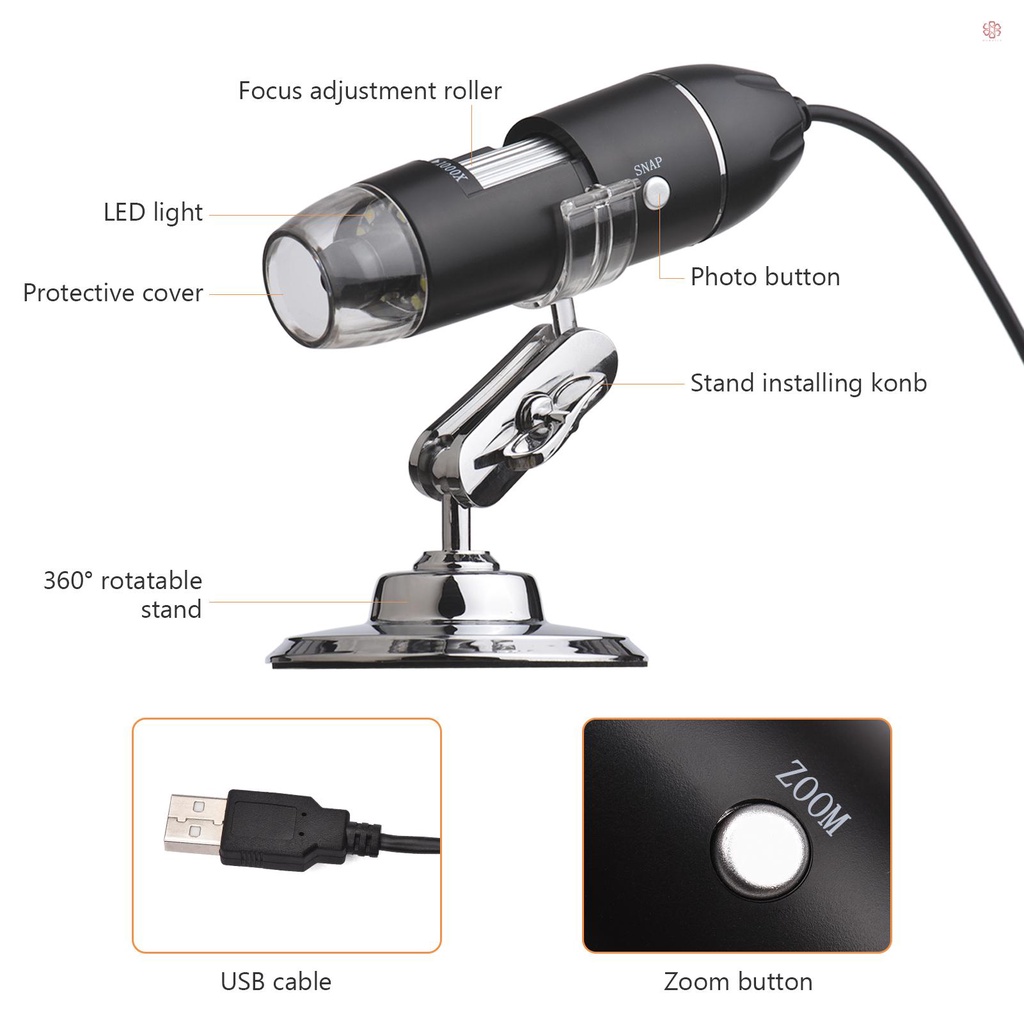 Kính Hiển Vi Kỹ Thuật Số 1000x usb mini Cầm Tay Cho laptop Máy Tính Để Bàn