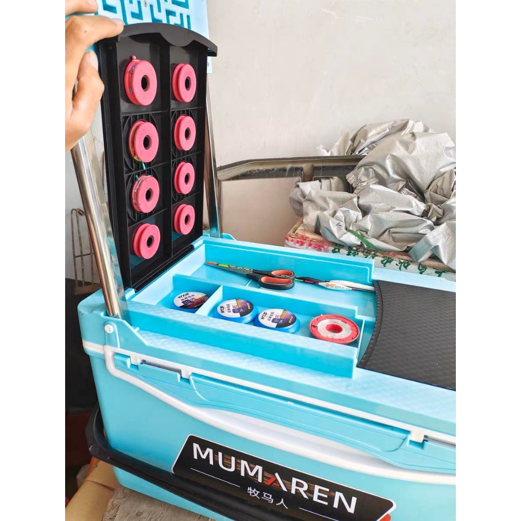 Thùng câu đài đa năng MUNREN 32 L Full  pass phụ kiên câu cá chân cố định mọi