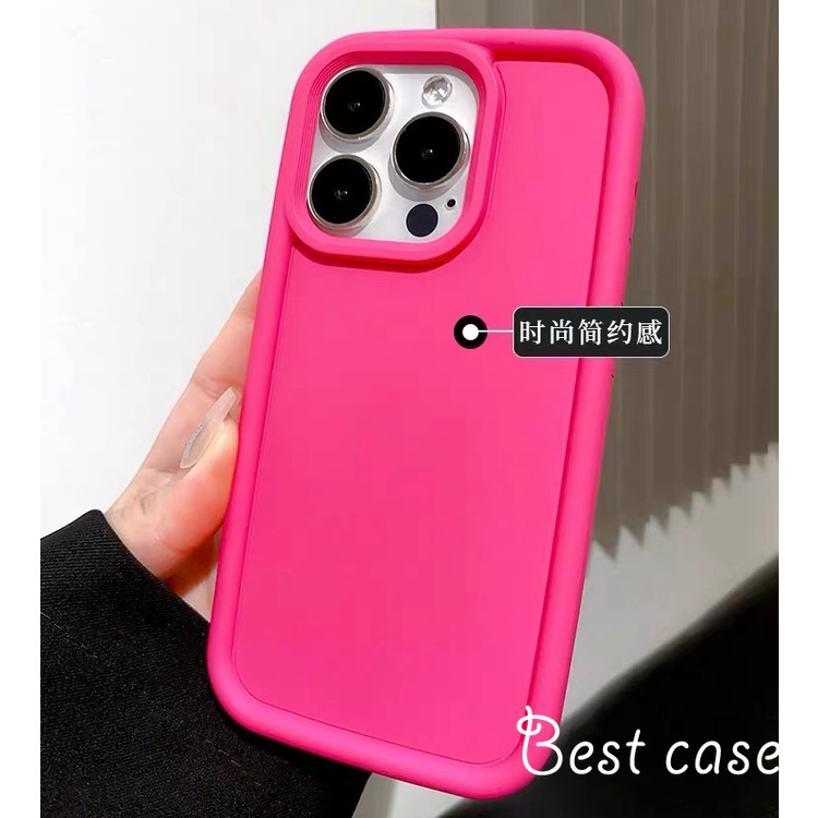 Ốp Điện Thoại Silicon Mềm Mặt Nhám Màu Đỏ Hồng Cho iphone 11 12 13 14 15 pro max