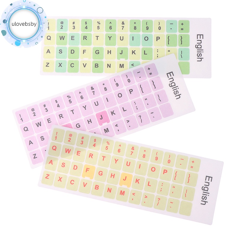 Ulovebsby 1 Miếng Dán Bàn Phím Máy Tính In Chữ Tiếng Anh Màu Macaron Dễ Thương vn