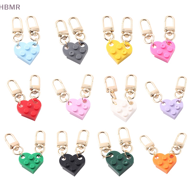 Set 2 Móc Khóa Tình Bạn Hình Trái Tim / Viên Gạch Thời Trang Cho Cặp Đôi hl