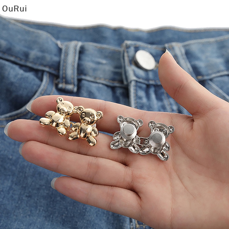 1 Cặp Khóa Cài Thắt Lưng Quần jean Hình Gấu Có Thể Điều Chỉnh