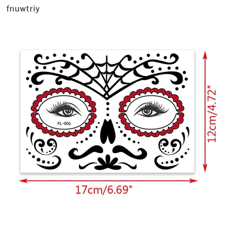1 Miếng Dán Hình Xăm Mặt Hóa Trang halloween Vui Nhộn