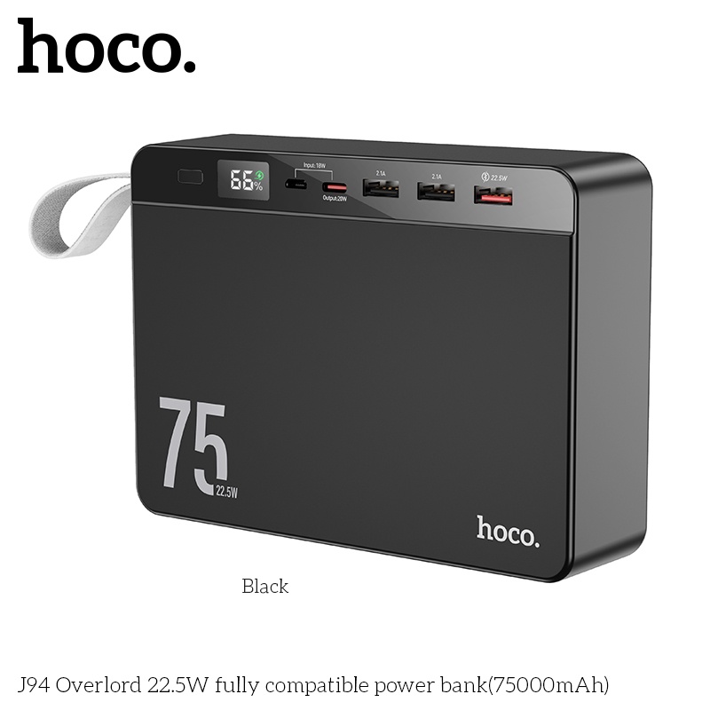Pin Sạc dự phòng Hoco J94 75.000mah 22,5w đen