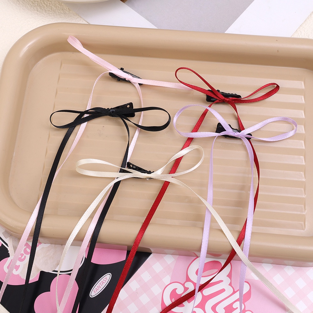 1 Cặp Kẹp Tóc Nơ Ruy Băng Dài Nhiều Màu Sắc Dành Cho Nữ