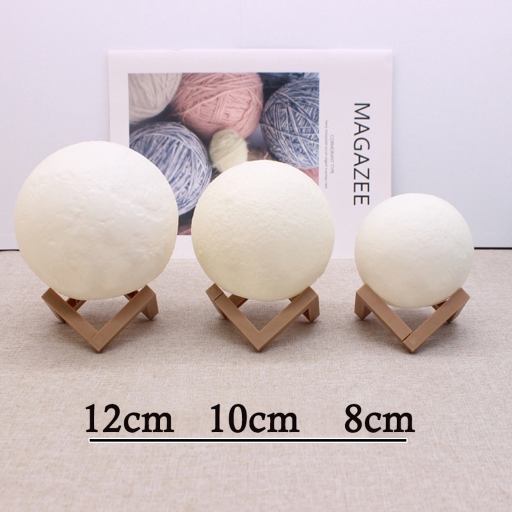 12cm đèn ngủ mặt trăng 3D kiểu dáng dễ thương trang trí phòng ngủ cho bé Để Bàn Trang Trí đèn