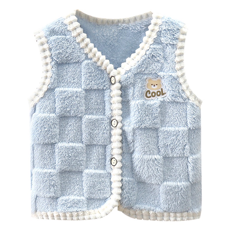 Momo Áo Vest Nhung Dày Hai Mặt Giữ Ấm Thời Trang Cho Bé Trai Và Bé Gái