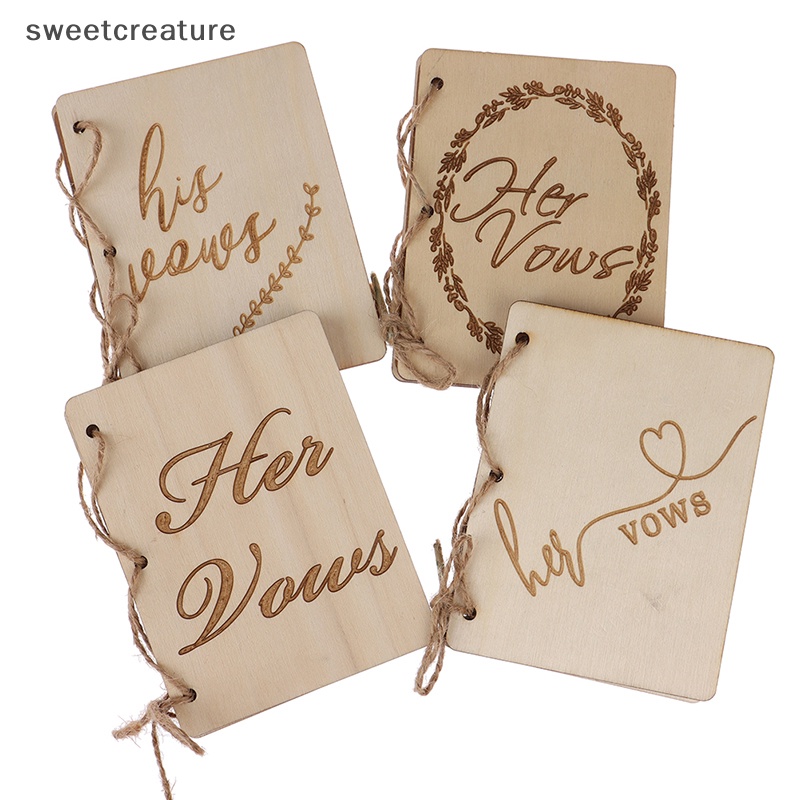 Set 2 Sổ Tay Đám Cưới vow Bằng Giấy kraft Sáng Tạo