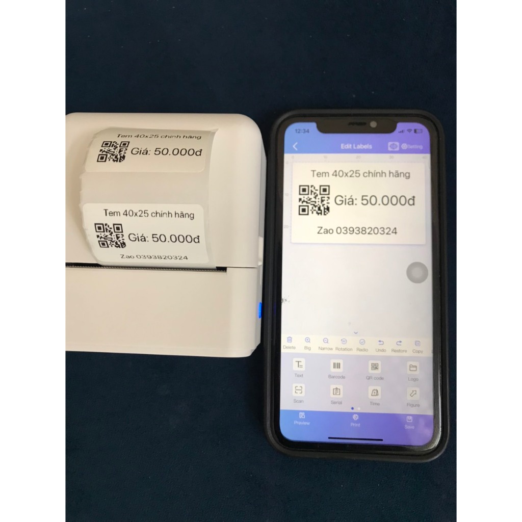 Tem nhãn cho máy in tem mini cầm tay PRO - Chính Hãng