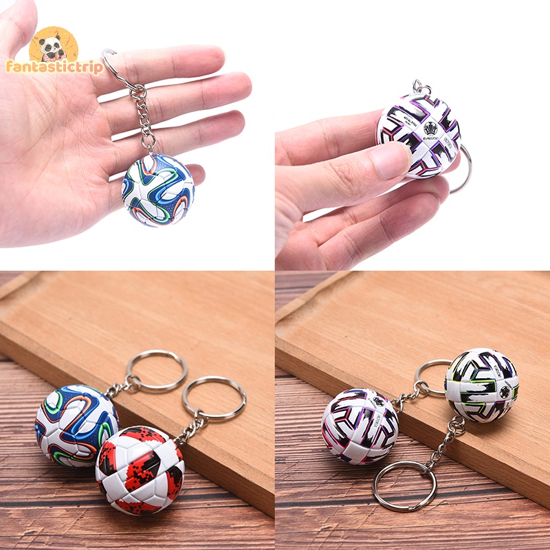 Móc Khóa Da pu Hình Quả Bóng Đá 3d Thời Trang Mới