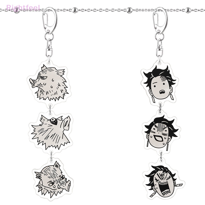 Rightfeel Móc Chìa Khóa Bằng acrylic Hình demon slayer brinco blade of ghost kamado tanjirou pompom yaiba Dễ Thương Mới
